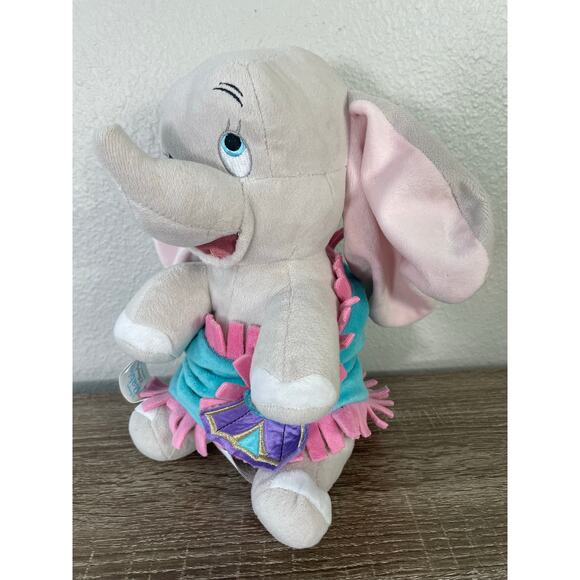 Disney Parks Babies Dumbo Plush Elephant 10" Blue Blanket Skirt Dress Authentic - Picture 6 of 10